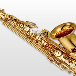 YAS-480Y Yamaha INTERMEDIATE Alto Saxophone; key of Eb; separate key guards; hand engraving; redesigned octave key
mechanism and low B-C# connection; rocker type low B mechanism; front F and high F# key;
ASC-400EII case; 4C mouthpiece
